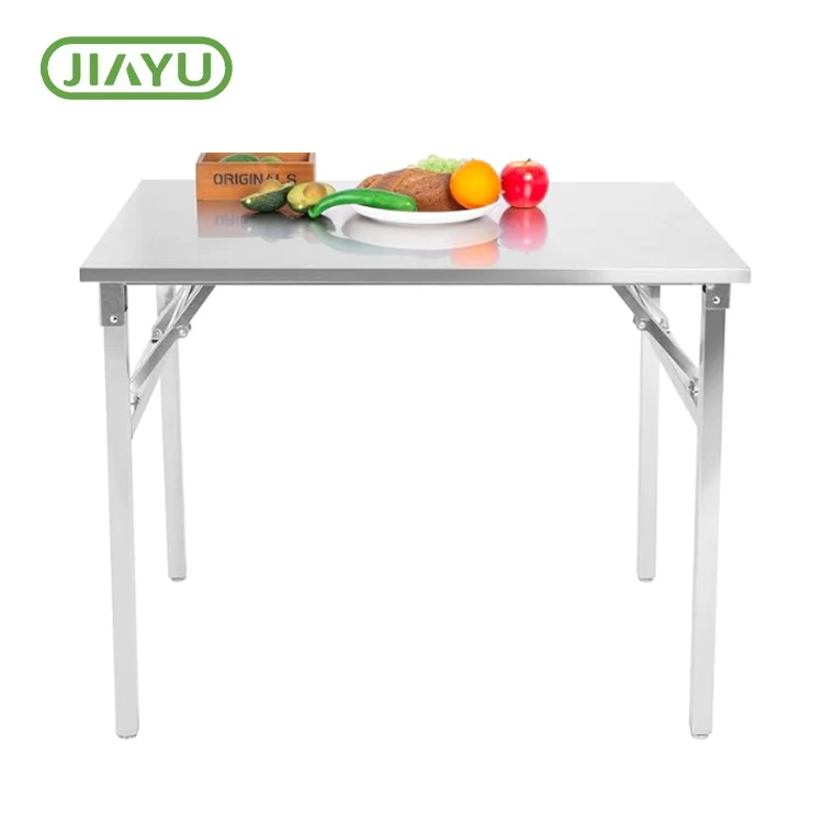 Bàn cắm trại bằng thép không gỉ có thể gập chân di động